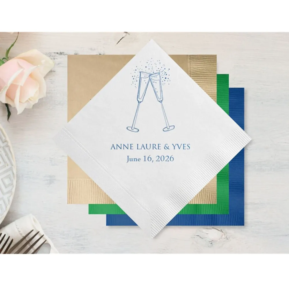 50 шт./комплект Коктейльные салфетки цвета шампанского