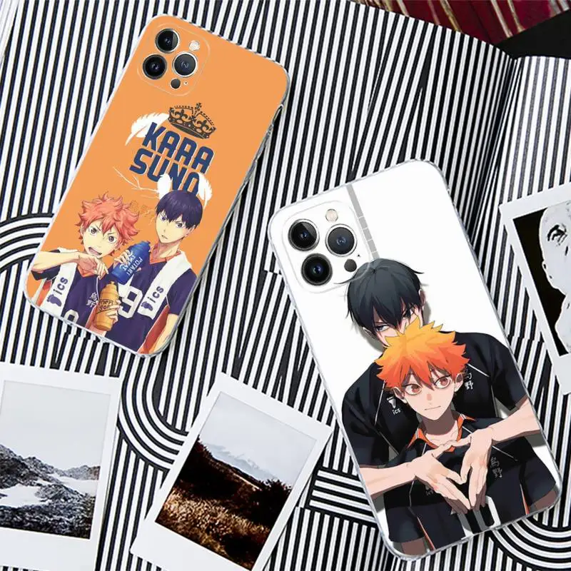 

FHNBLJ Haikyuu Phone Case For iPhone 13 14 Pro Max XS XR 12 11 Pro 13 Mini 6 7 8 Plus Clear Back Cover Capa