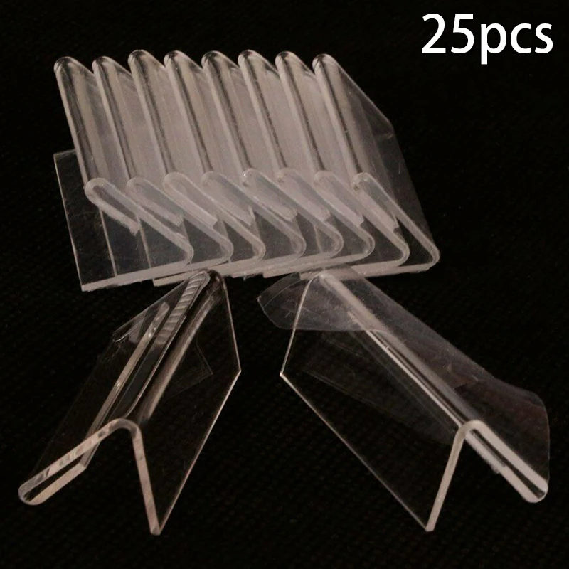 

25Pcs 6X4cm Acrylic L-Shaped Price Tag Display Holder Rack Label Stands Tool Counter Stand Decorations Sign Stands Poster Racks