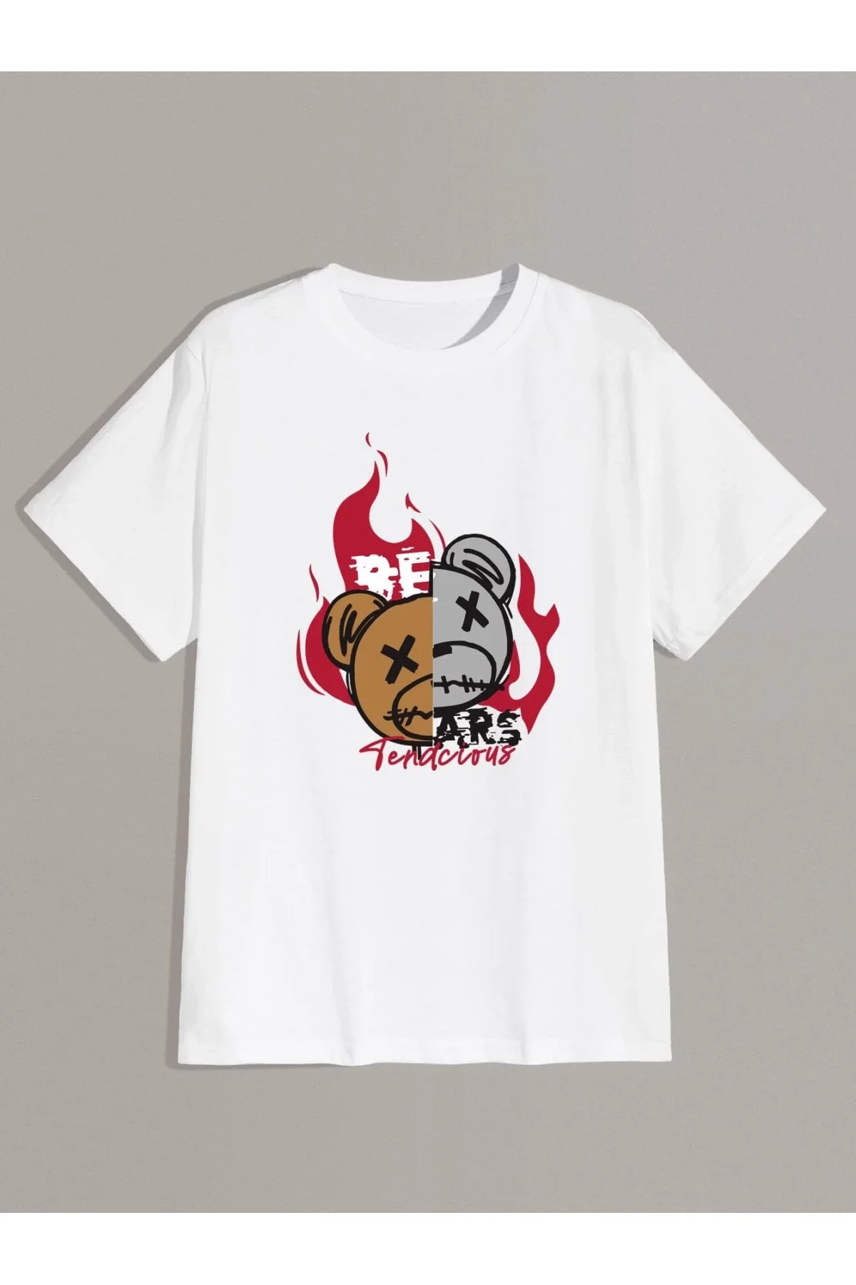 

BeOriginal футболка оверсайз унисекс с принтом медведей и огня, 100% хлопок