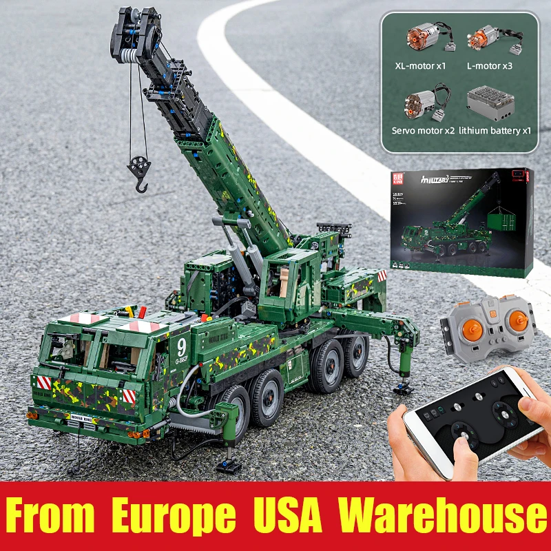 

MOULD KING 20009 Military Vehicles Building Blocks G-BKF Armoured Rescue Crane Construction Bricks Boys Technical RC Tank Toys