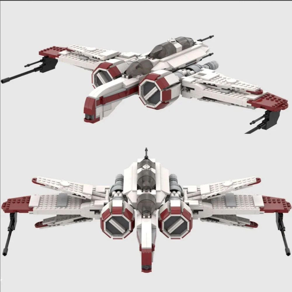 MOC ARC-170 Star Fighter Aircraft Пластиковые строительные блоки Самоблокирующиеся кирпичи