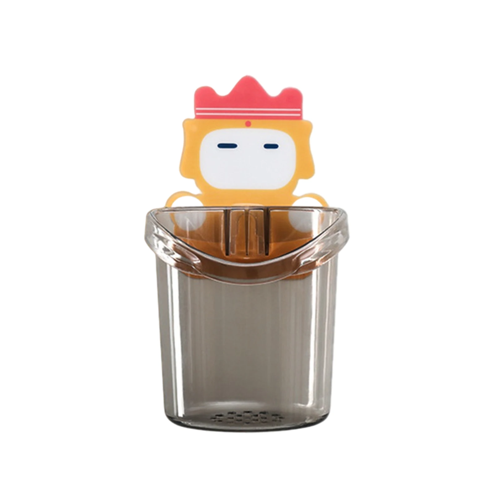 

Cartoon Storage Holder for Toothbrush Toothpaste Wall Mounted Drain Organizer Bathroom Kitchen Durable Multifunction Easy Assem