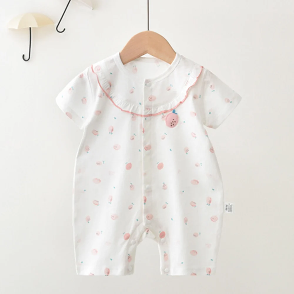 

Baby Girl Rompers Cotton Summer O-Neck Thin Type Newborn Clothes First Birthday Infant Onesie