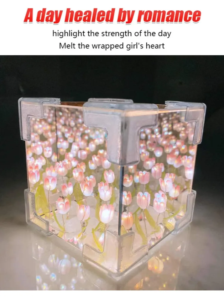 Ночник тюльпан ручной работы материал сделай сам кубик-тюльпан зеркало декор для