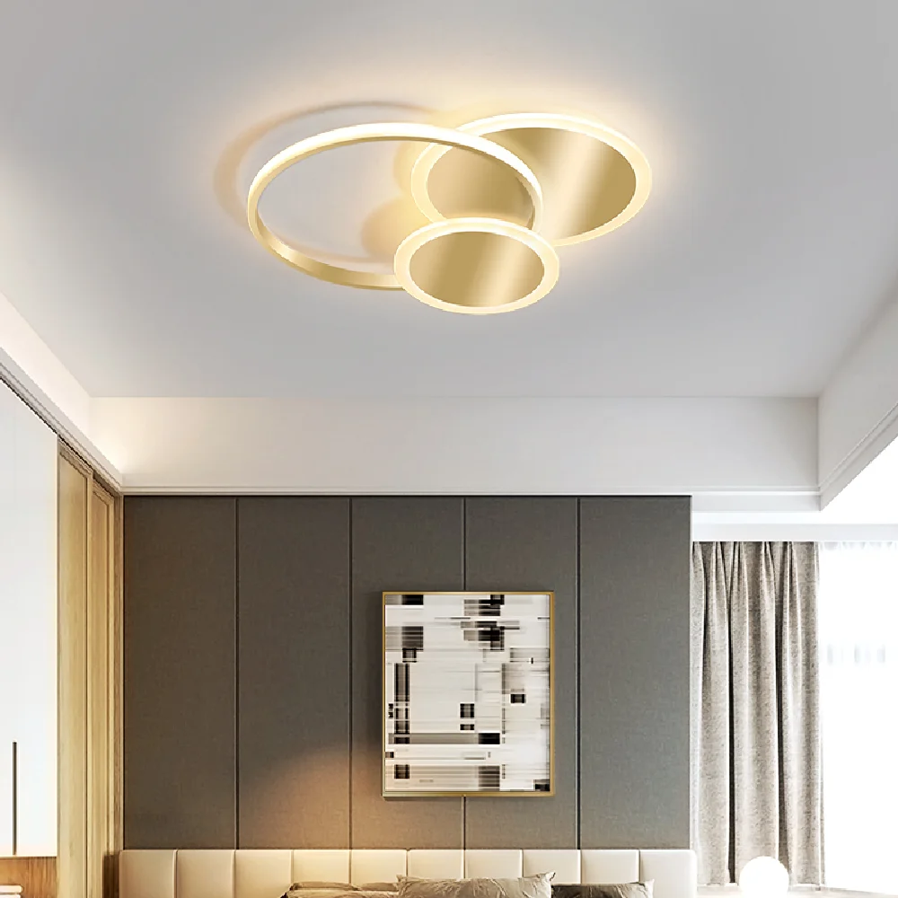 

Simple Modern Nordic Ceiling Lamp Dining Living Room LED Ceiling Light Bedroom Kitchen Gold Black White Mount Flush Panel Lamps