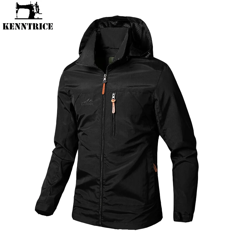 Kenntrice man waterproof clothes softshell thin Track jackets style for Men's elegant Male Windshield coats light stylish Loose