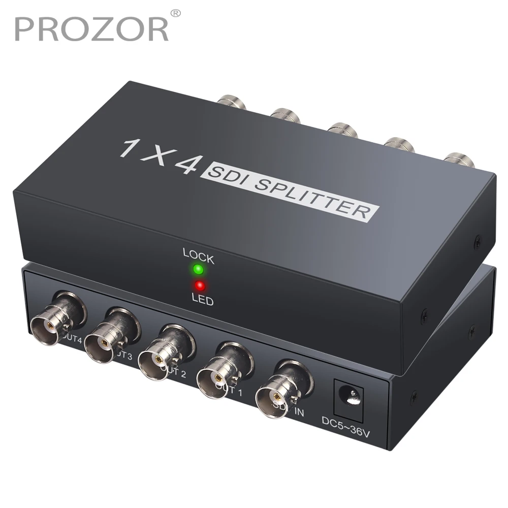 PROZOR 4 порта SDI сплиттер 1 вход в 4 выхода поддержка SD-SDI HD-SDI 3G-SDI ретранслятор расширитель с ЕС стандартный адаптер питания