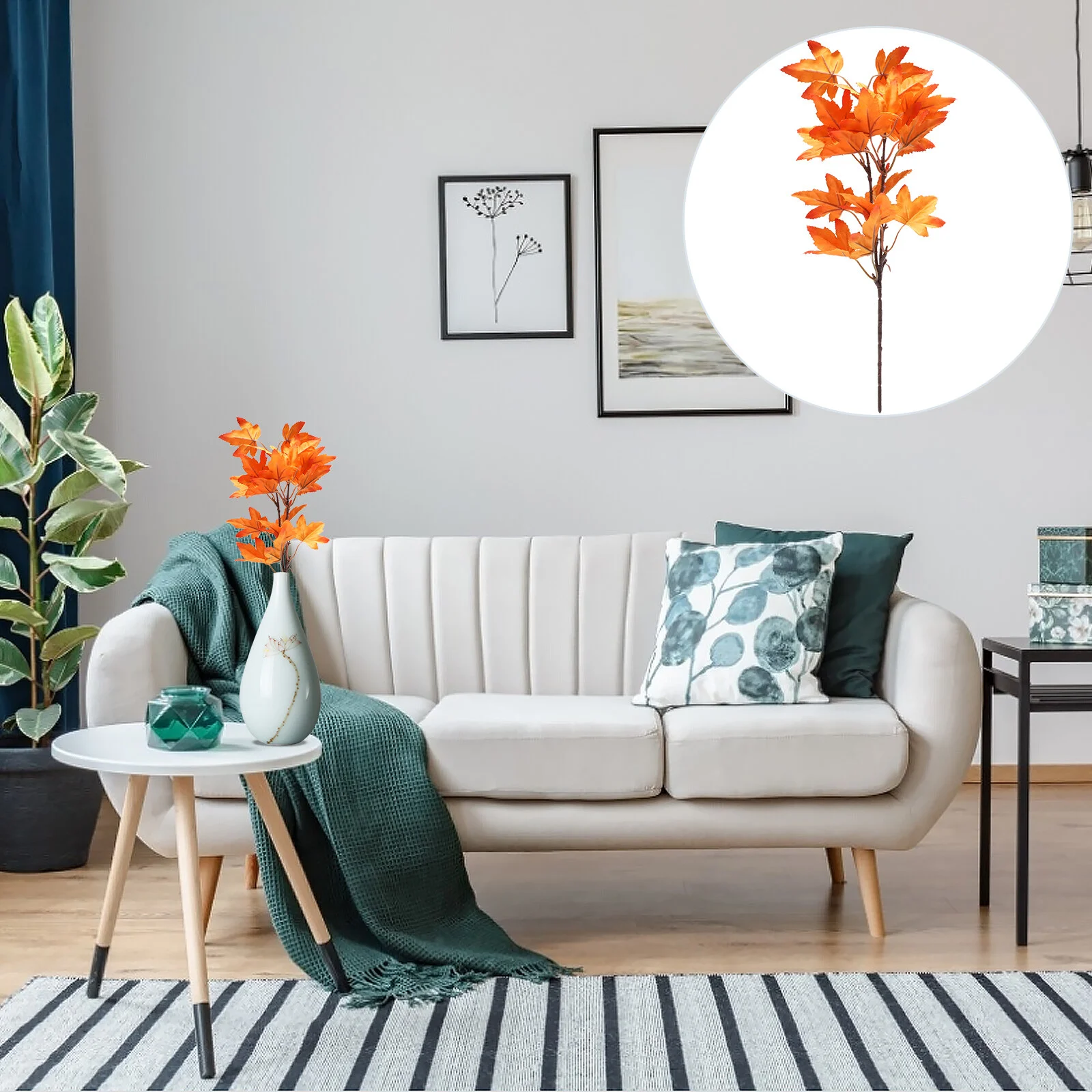 

4 Pcs Fall Garland Artificial Maple Leaf Twig Cutting Decorative Leaves Decorate 39x23cm Orange Plastic Wedding Branch Baby