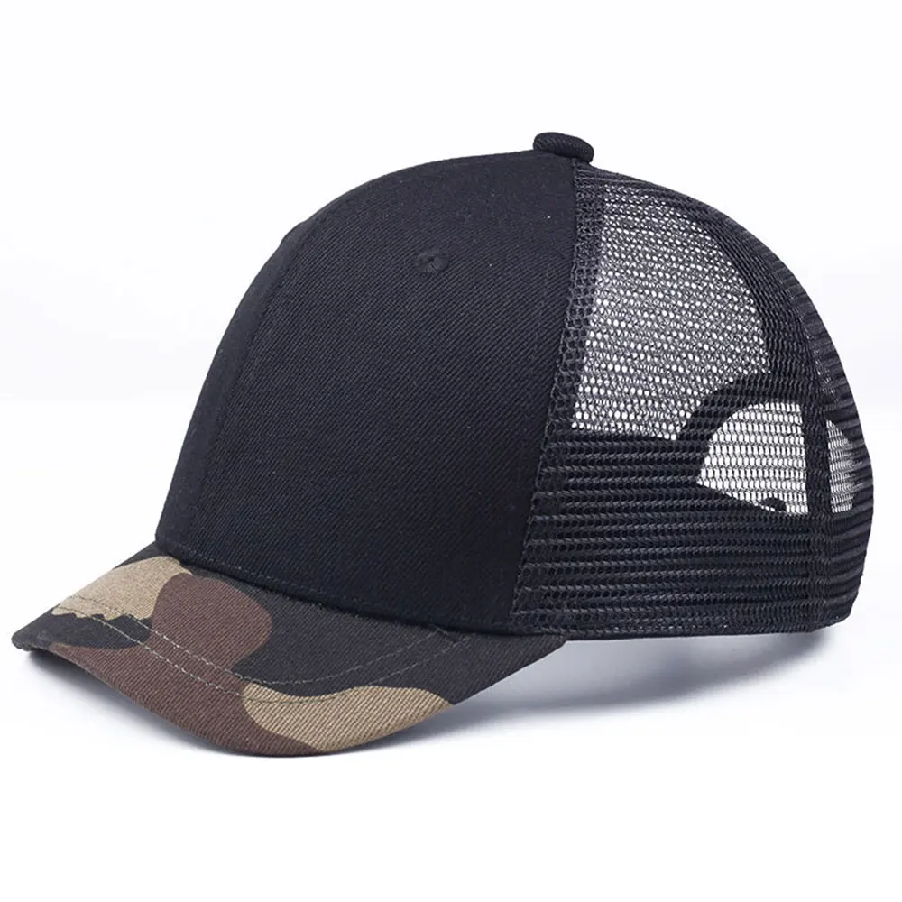 

Hardtop Camouflage Baseball Cap Adjustable Short Brim Hat Men Summer Net Hat hip-hop Japanese Hat Breathable