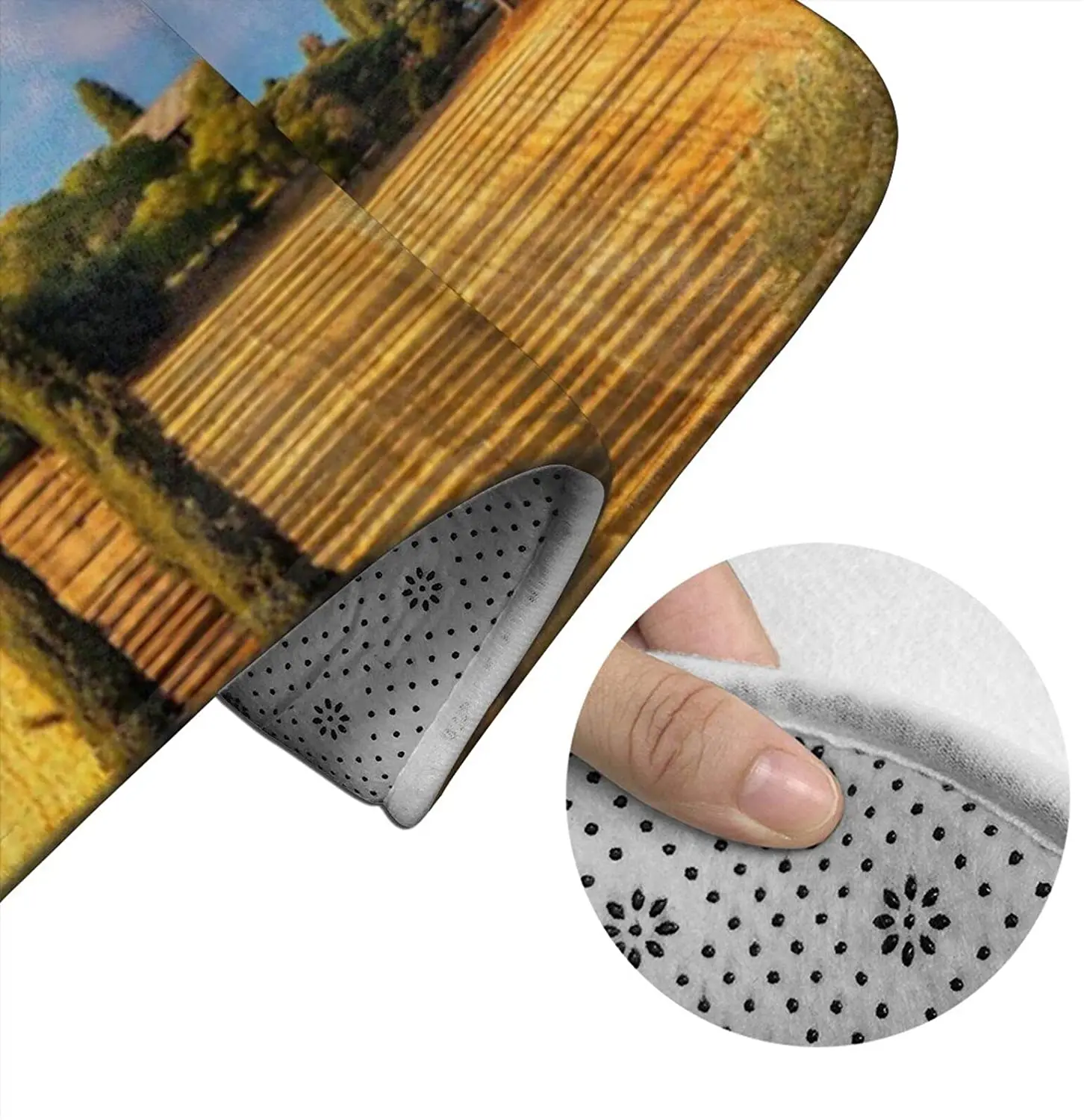 

Tuscan Summer Villa House Toscana Bathroom Mat Sets 3 Piece Set Rugs Memory Foam Mat Set Toilet Seat Cover Bath mat Lid Cover