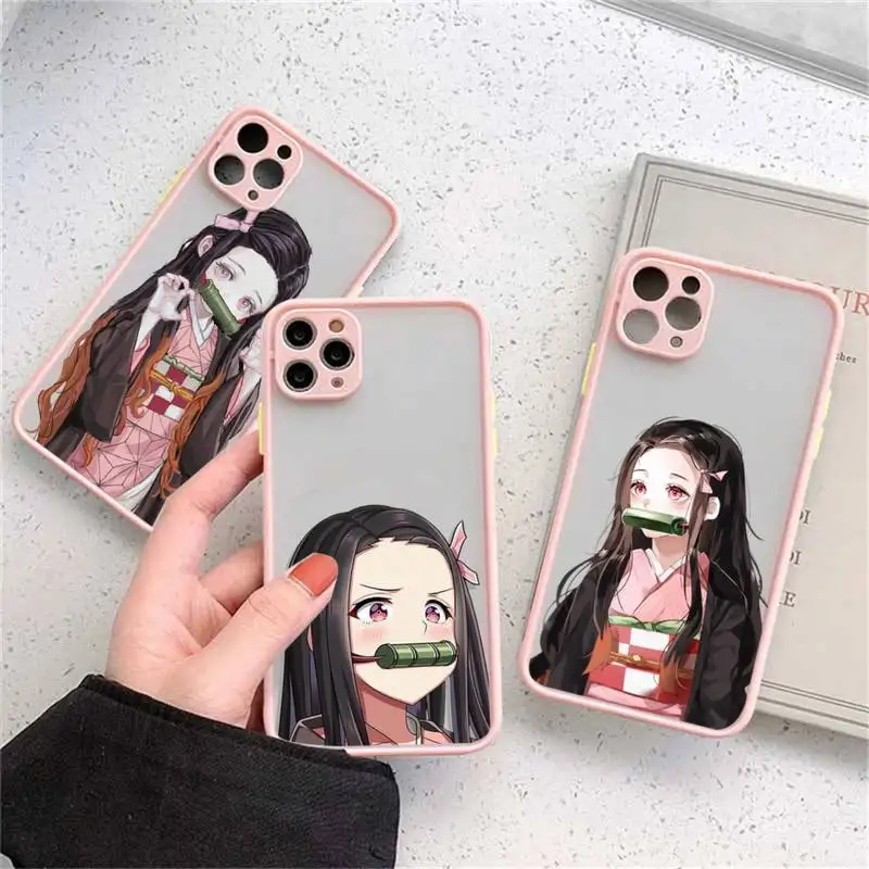 

Demon Slayer Kamado Nezuko Phone Case matte transparent For iphone 14 11 12 13 plus mini x xs xr pro max cover