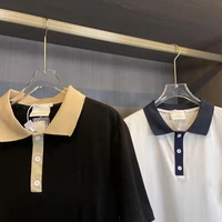 luxury polo shirt mens 2022 summer new trend korean version classic mens and womens same lapel t shirt