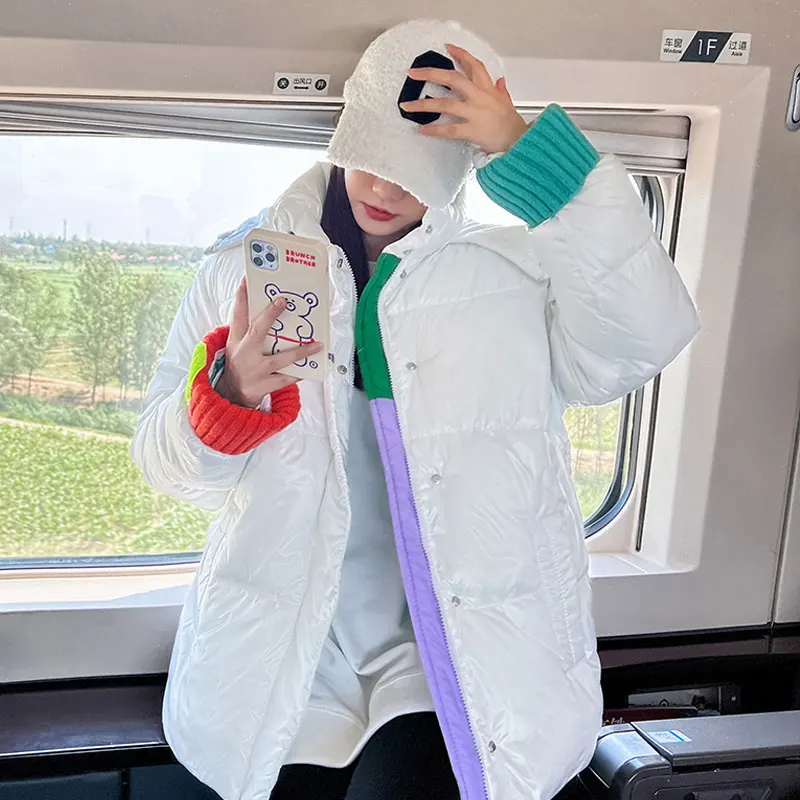 Cotton Padded Coat Women Loose Parkas Warm Thicken White Fluffy Overcoat Snow Wear 2022 Jacket New Korean Solid Outwear