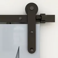 Sliding Barn Door Rail Kit Track System L Style Roller Hanger for Single/Double Sliding Door Wardrobe Hardware Easy to Install