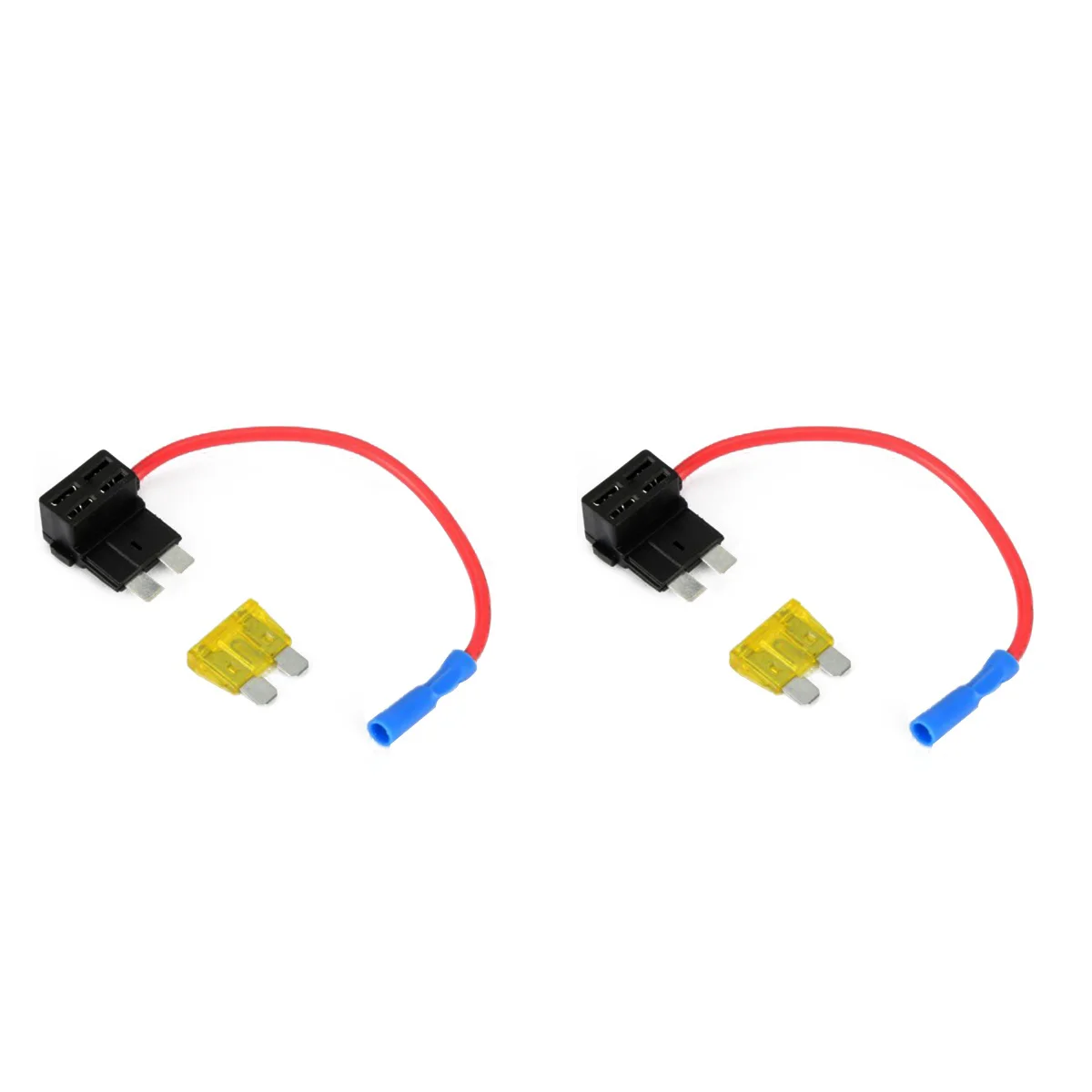 

2pcs 12V ATO ATC Add A Circuit Fuse Tap Piggy Back Standard Fuse Holder with 20A Fuse - Size M