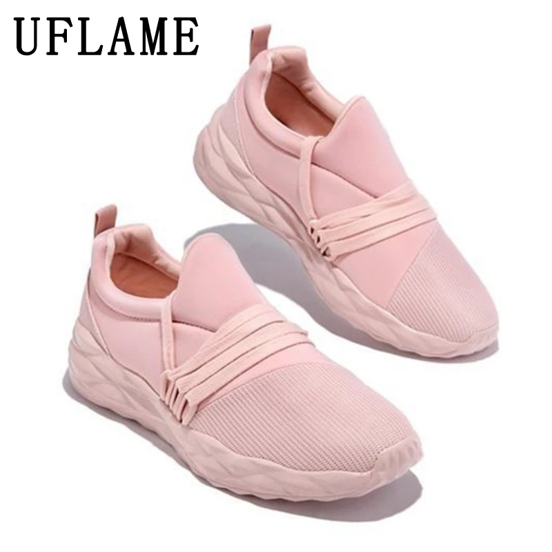 

Women's Sports Shoes Mesh Running Sneakers Breathable Vulcanized Shoes Lightweight Ladies Slip-on Shoe Comfort No-slip Athletic