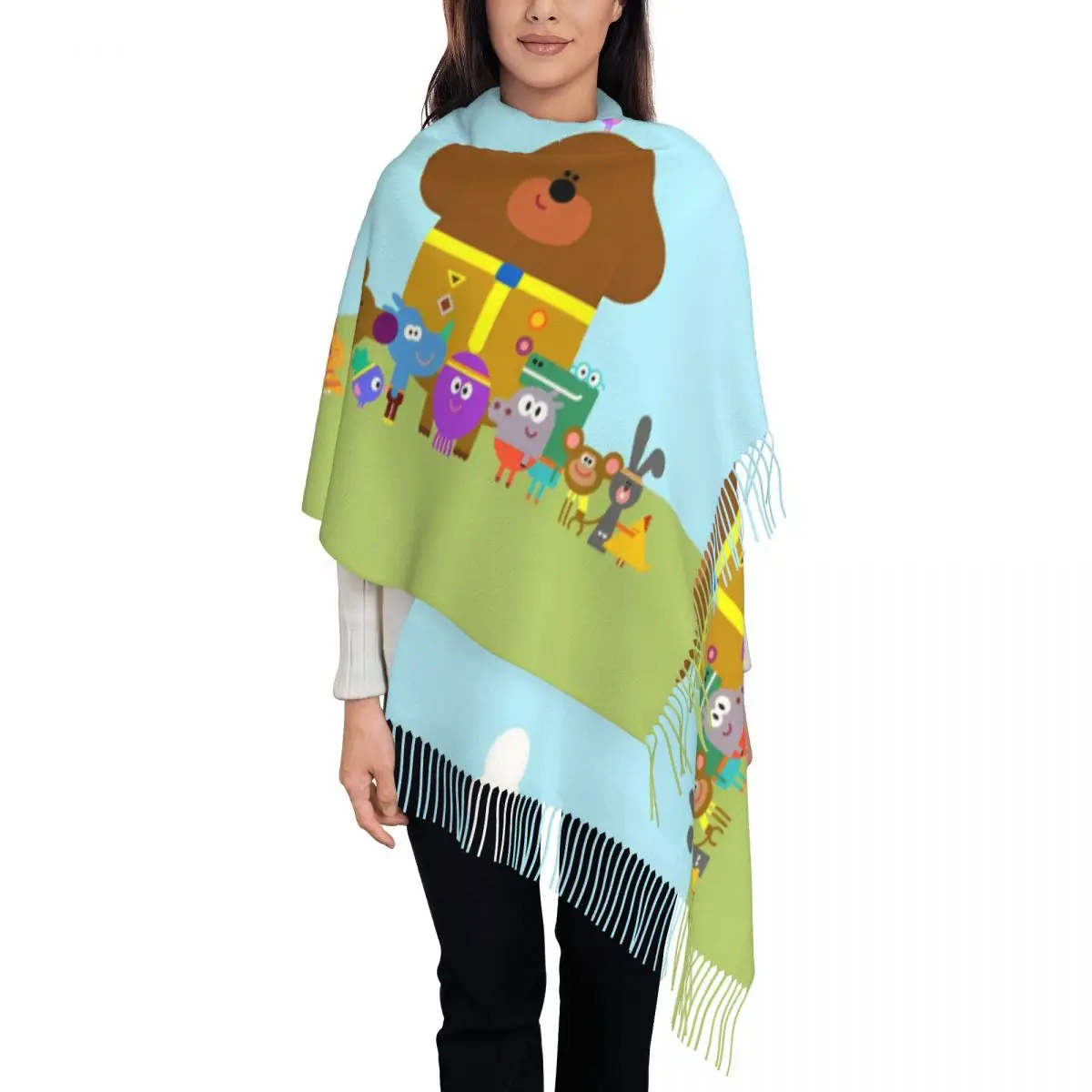 Женский шарф с кисточкой H-Hey D-Duggees большие мягкие искусственные подарки шарфы из