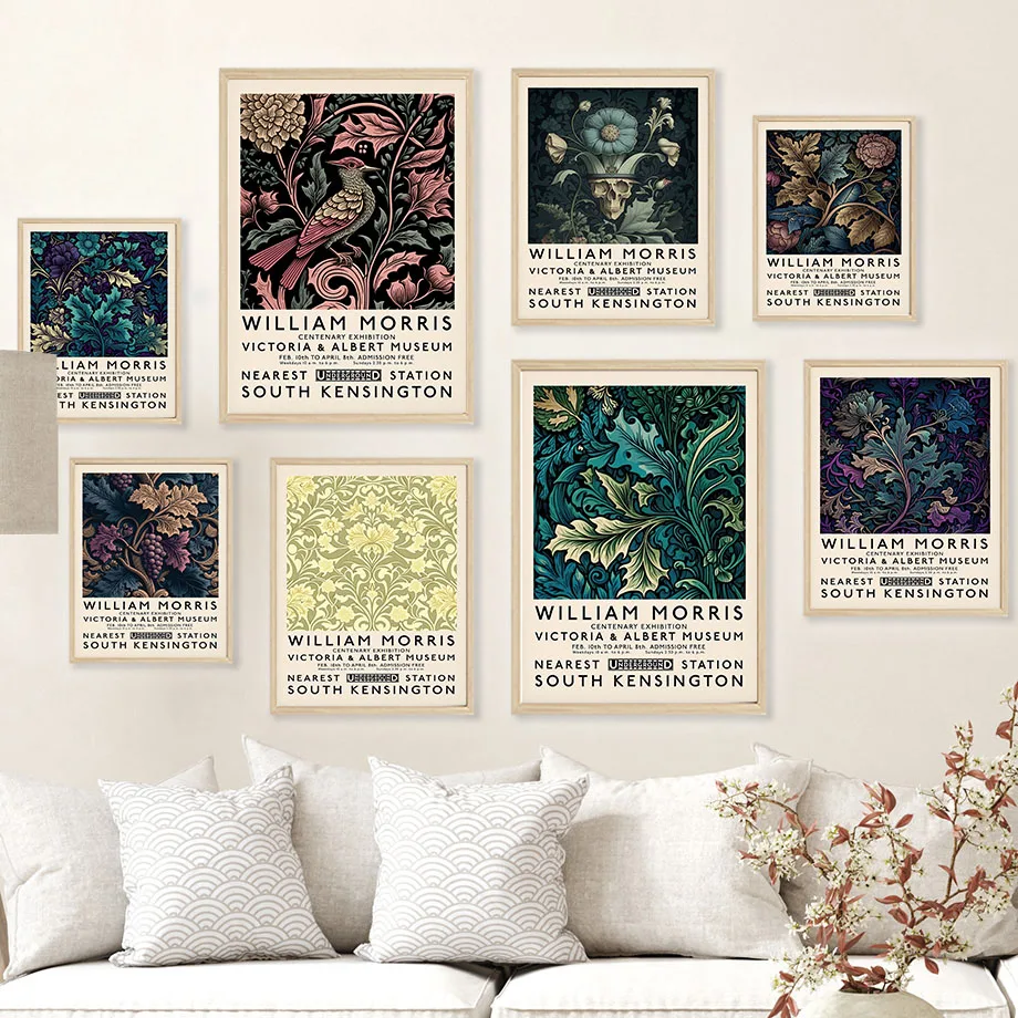 Винтажный постер с изображением Вильяма Морриса абстрактная картина маслом