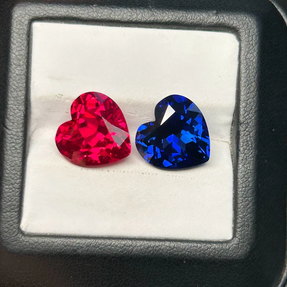 Фото Mosangna Heart Asscher Подушка принцессы огранки 3X3-12X12 мм выращенный в лаборатории корунд красный рубин королевский синий сапфир драгоценный камень №5