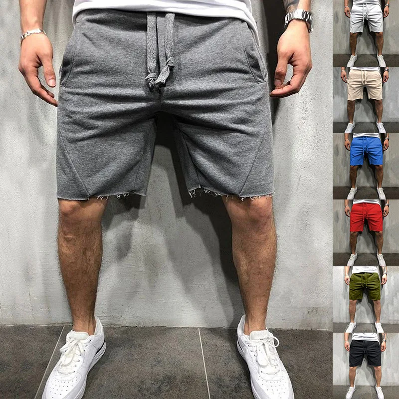 

Men's Jogging Running Shorts Double-deck Sport Shorts Large Size Fitness Workout Short Pants Man