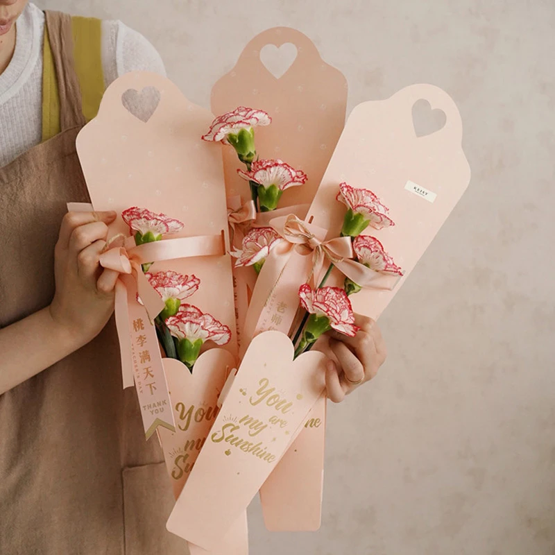 

Rose Carnation Flowers Bouquet Bag Teachers' Day Valentine's Day Mother's Day Wrapping Packaging Gift