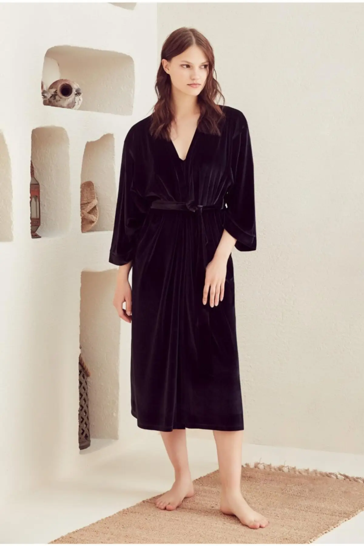 

Dressing Gown Gown es29668 Velvet Nightgown Set Fashion Robe Robe Robe Sexy Peignoir Kimono Bride Sleepwear Night Gown