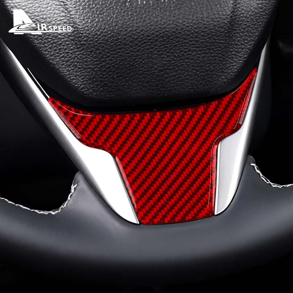 Фото Наклейка из настоящего углеродного волокна для Honda Civic 10, 2016, 2017, 2018, 2019, 2020, 2021, панель рулевого колеса, аксессуары для внутренней отделки №3