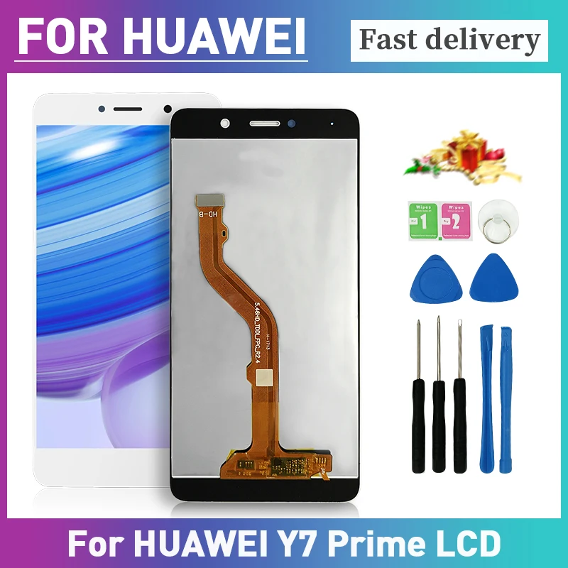 

5.5" LCD for Huawei Y7 Prime Display Touch Screen LCD Replacement 100% Tested Digitizer Assembly Part TRT-L53