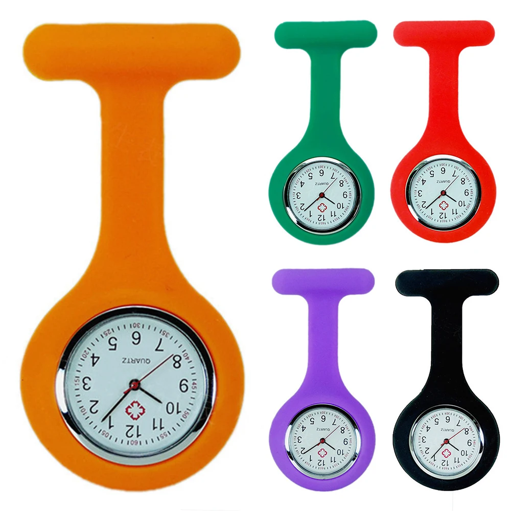 5pcs Silicone Nurse Watch High Quality Solid Pocket Watch Pin Pocket Watch Hanging Watch Brooch Decor Quartz Часы