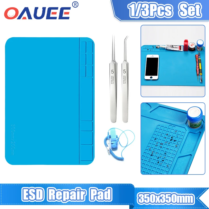 

ESD Repair Pad Insulation Heat Resistant Soldering Station Silicon Soldering Mat Work Pad Desk Platform Mobile Repair Tool Kit