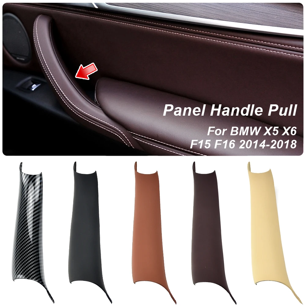 

For BMW X5 F15 X6 F16 2014-2018 Car Interior Carbon Fiber Texture Door Pull Handle Protective Cover Trim