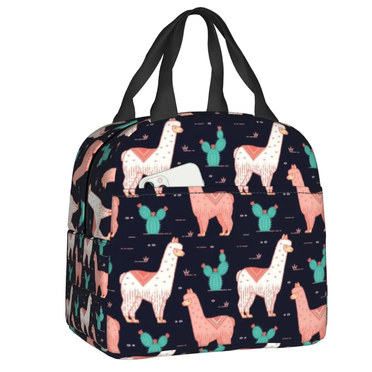 

Милая изолированная сумка для ланча с ламой для женщин, герметичная термо-сумка с альпакой и животными, детская школьная сумка-холодильник