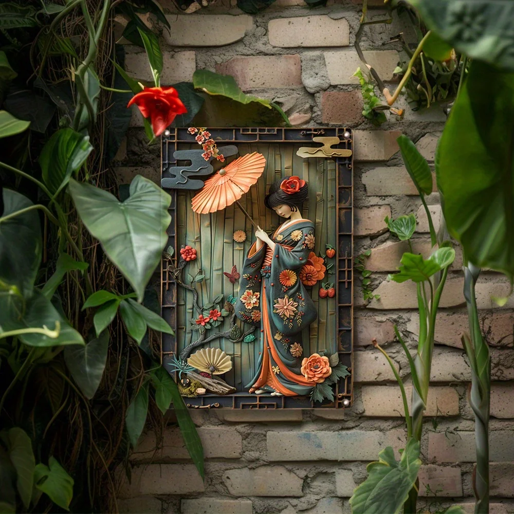 Алюминиевое кимоно с жестяной вывеской-Металлический Настенный декор высокой