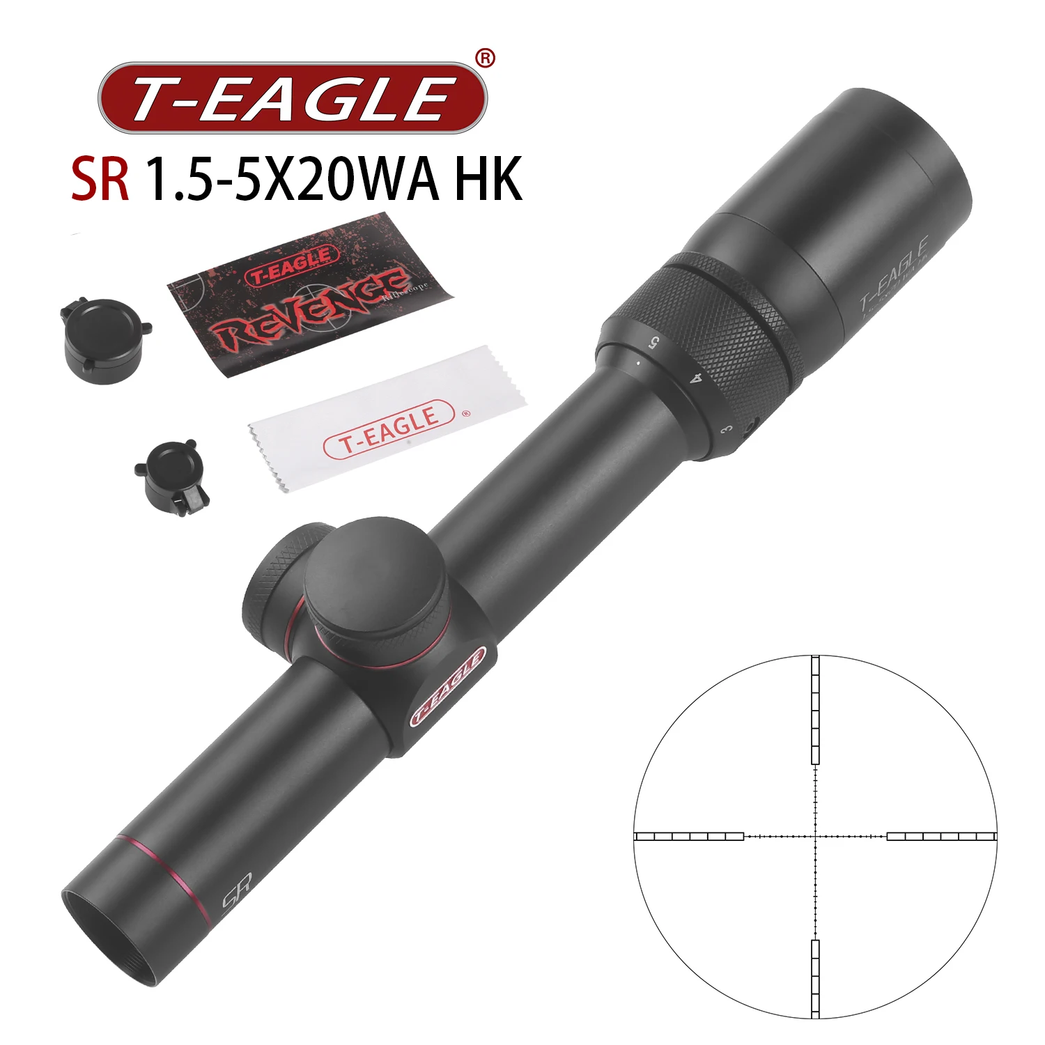 

T EAGLE SR1.5-5X20 WA HK Hunting RiflesScope Duplex Reticle Rifle Scope Tactical Optical Gun Sight Shock Proof With Cover