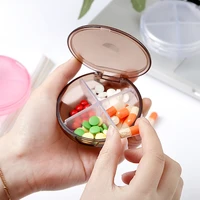 portable round shape small medicine pill box portable 7 days weekly travel medicine holder tablet storage case container pillbox