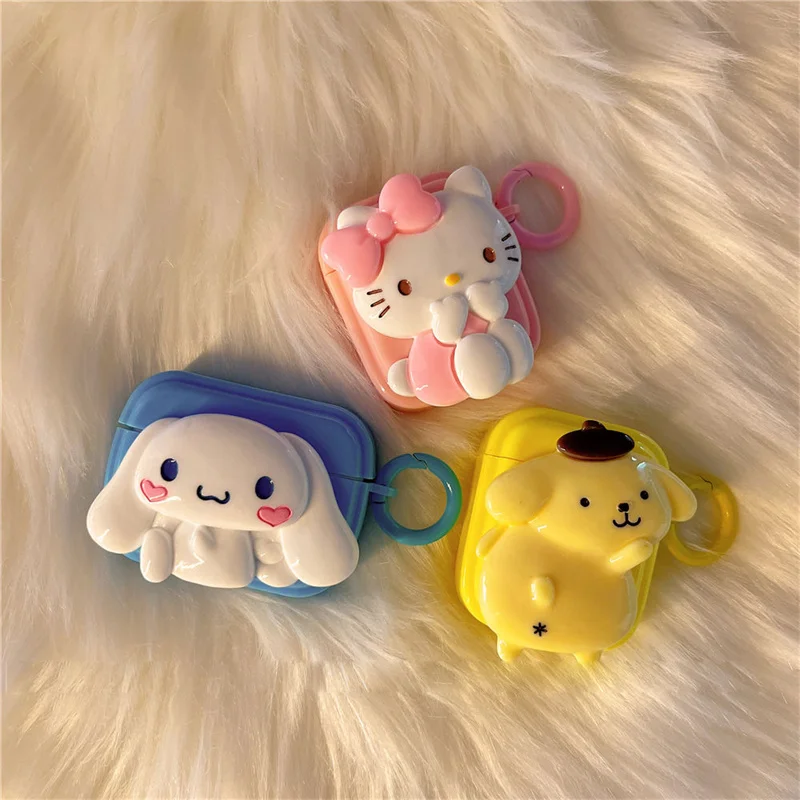 

New Sanrios Cinnamoroll Hello Kitty Silicone Airpods 1 2 3 Pro Case TWS Headphone Cover Wireless Bluetooth Protective Case Cute