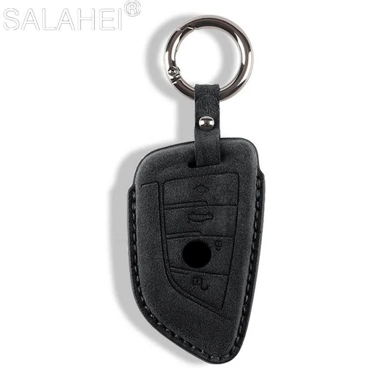 

Super Suede Leather Car Key Case Cover For BMW X1 X3 X5 X6 X7 F20 F15 F16 F48 G20 G30 G01 G02 G05 G11 G32 1 3 7 Series Keychain