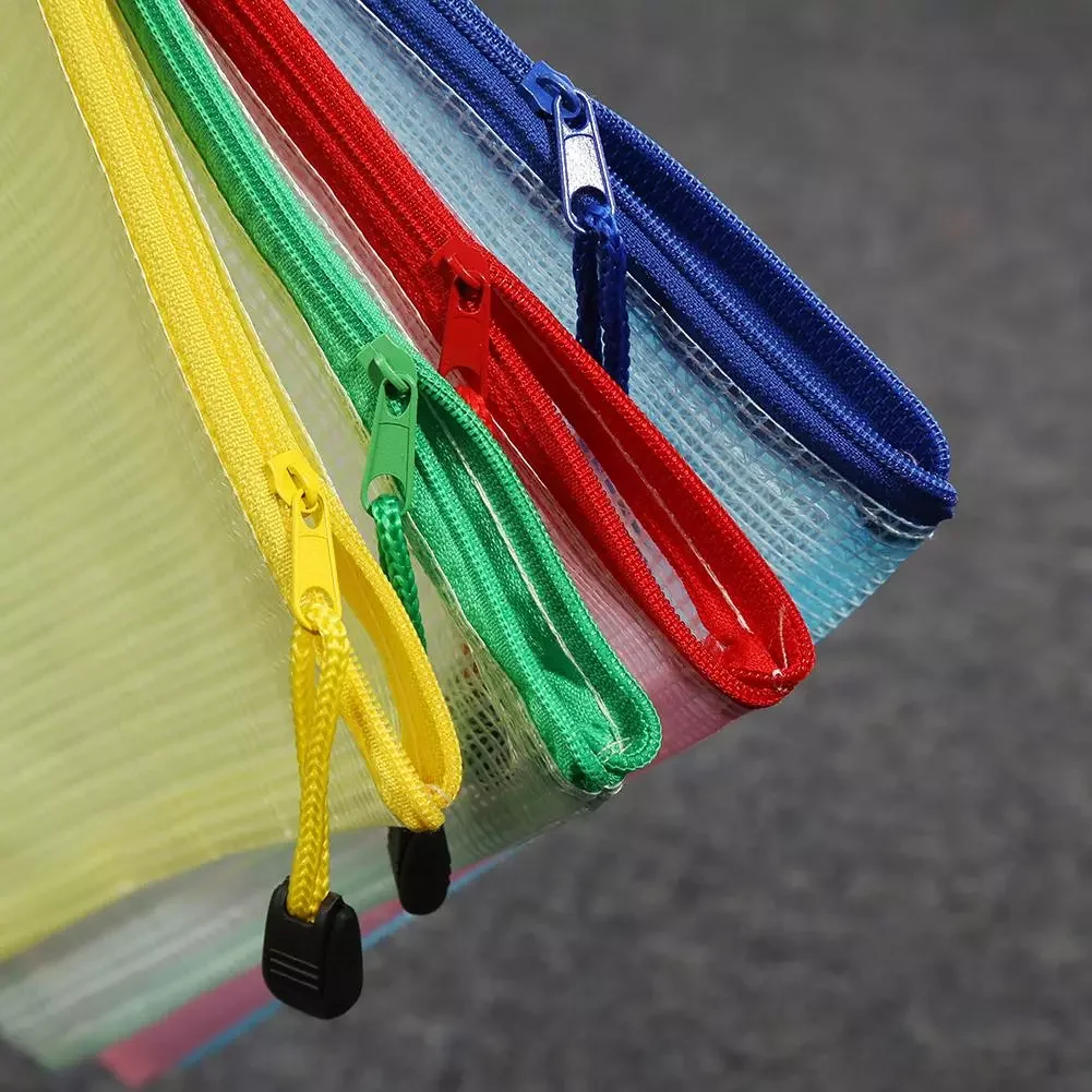 

Zipper Bag File Storage Document Protective Folder School Stationery Grid File Storage Bag Office Supplies