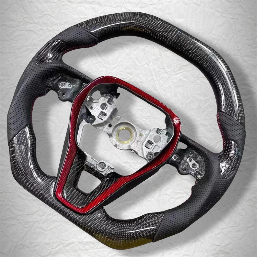 Кожаное рулевое колесо из углеродного волокна для Toyota Harrier Venza RAV4 Highlander Kluger Camry