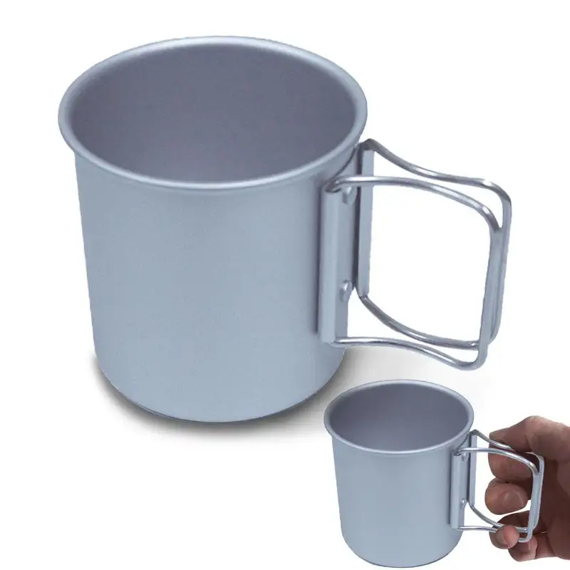

1 шт., походная кружка для воды со складными ручками, из алюминиевого сплава