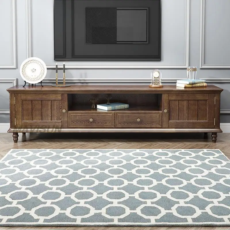 

Wooden American 1.8m Tv Cabinet Coffee Table Combination Set Modern Minimalist Entertainment Hall Living Room Storage Cabinet