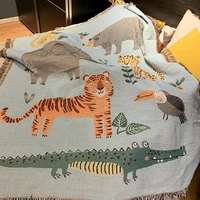 cartoon animal decorative bed blankets sofa blanket knitted decorative sofa blankets throw blanket casual blankets tapestry