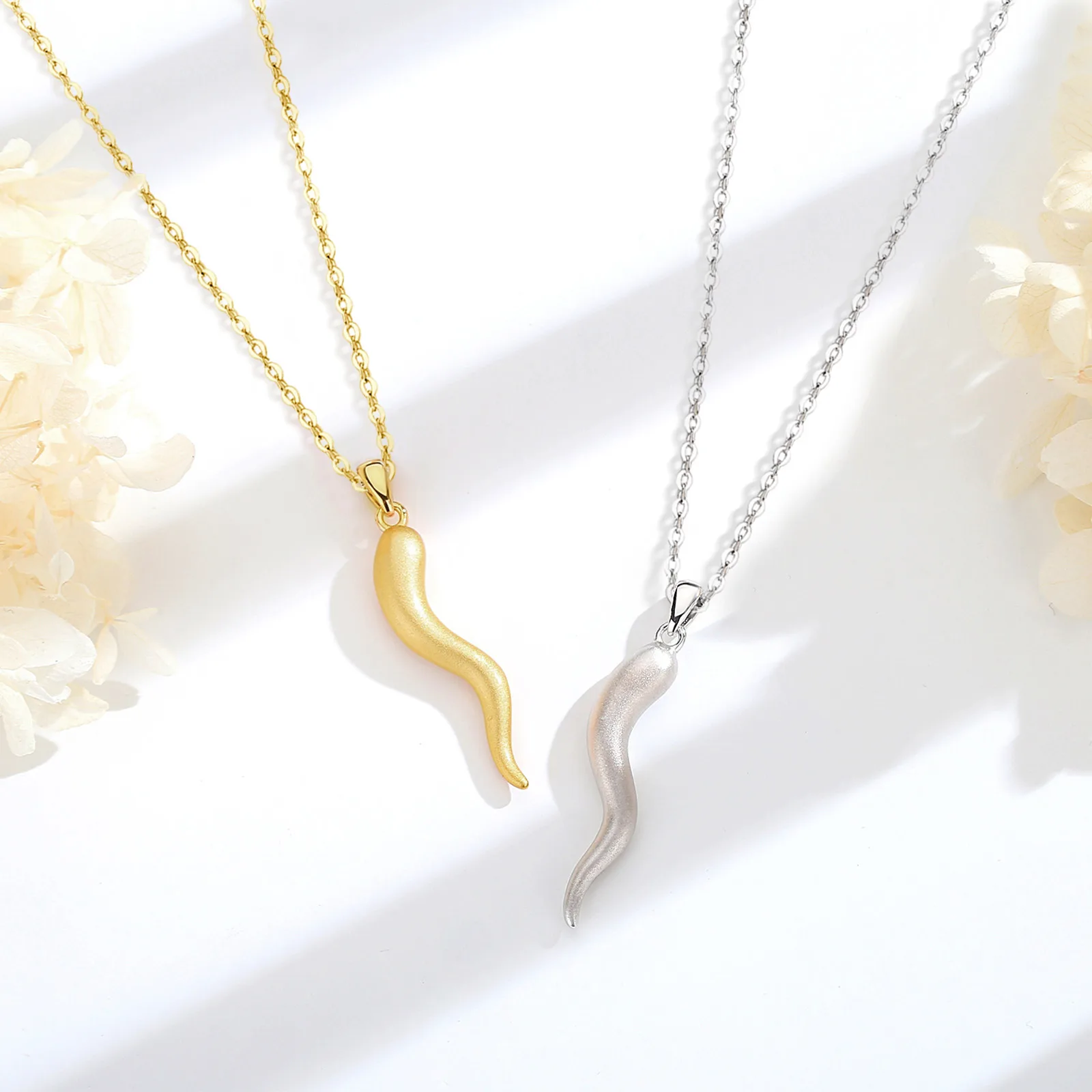 Ожерелье Eudora из стерлингового серебра 925 пробы с итальянским рогом для женщин и