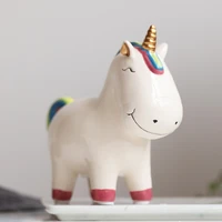 kids piggy bank cute unicorn money boxes home decoration christmas gifts ceramic animal coin boxes figurines drop shipping