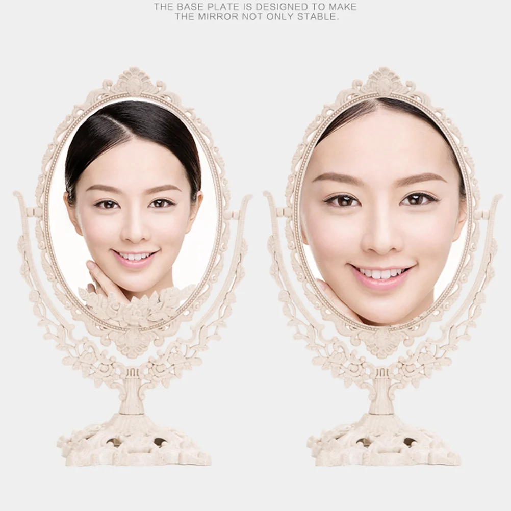 

1pc Mirror Delicate Useful European Style Mirror Double Sided Mirror for Bedroom