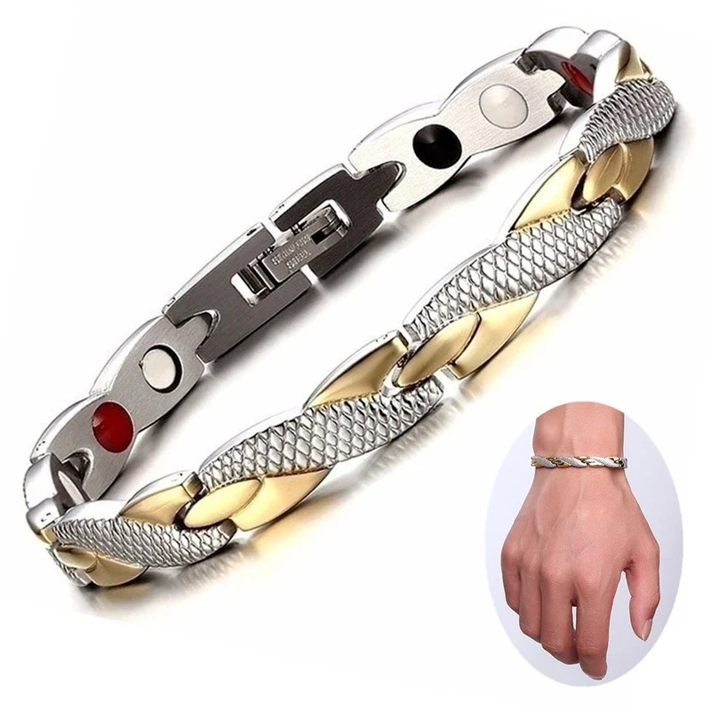 

Twisted Dragon Slimming Magnetic Therapy Couple Bracelet Detachable Women Men Bangle Therapy Bracelet Health Care Jewelry