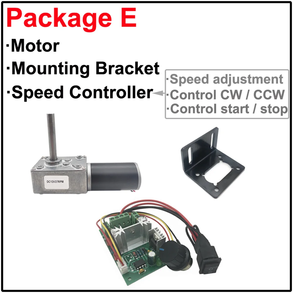 Длина вала 51 мм Микро Червячный мотор-редуктор постоянного тока от 5 до 470 об/мин