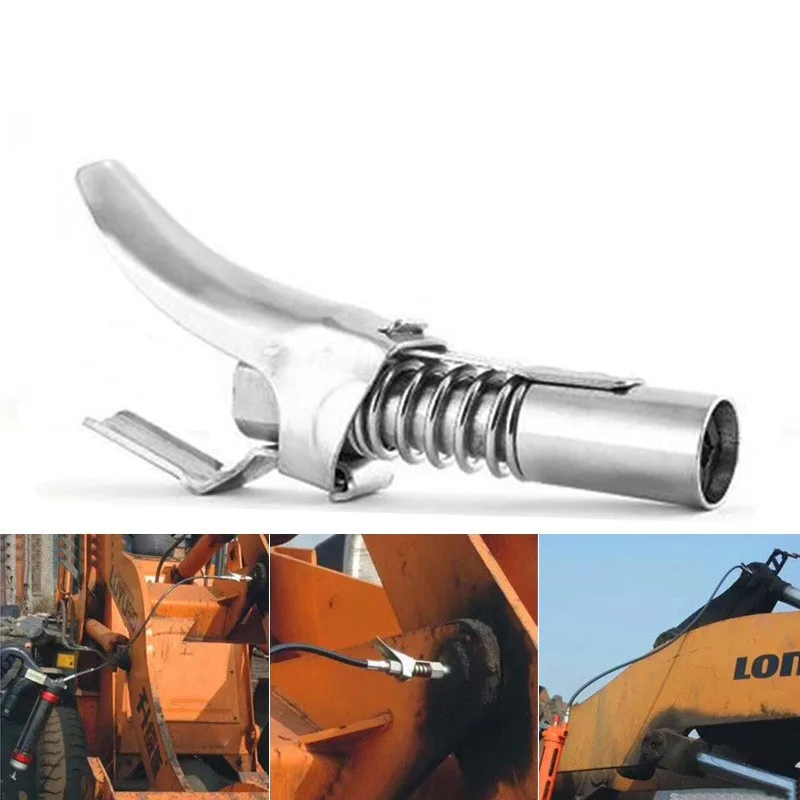 

10000PSI Grease Gun Nozzle Car Grease Coupler Heavy-Duty Quick Release High-pressure Locking Clamp Type Oil Nozzle Repair Tools