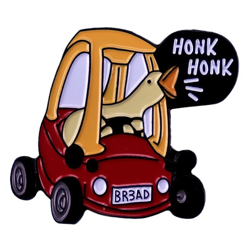 Металлическая брошь с мультяшным юмором, на рюкзаке